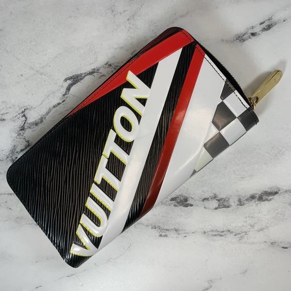 Louis Vuitton long Zippy Race Collection Wallet epi leather damier red/black LV - Picture 3 of 13